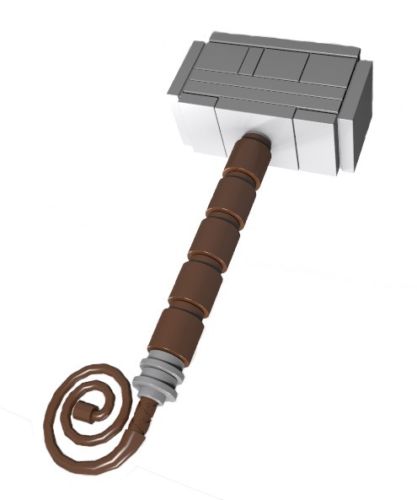 Constructibles Thor's Hammer (Mjolnir) Mini Model LEGO® Parts & Instructions Kit